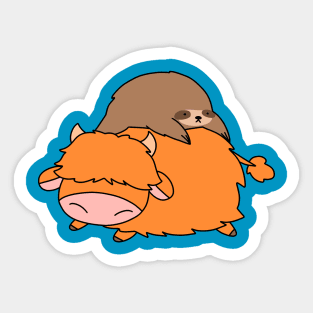 Sloth and Highland Cow Sticker